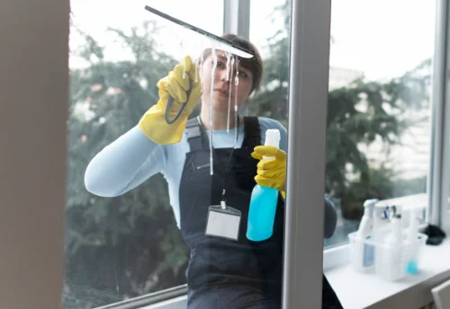 Nettoyage de vitres intérieures et extérieures à la Gouesnière